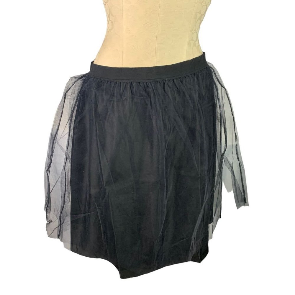 Medium Isaac Mizrahi Live! Women's Black Knee Length Tulle Layer Skirt